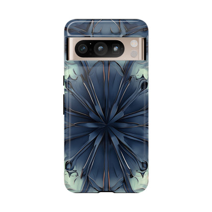 Indigo Mosaic deep blue geometric mosaic design Google Pixel phone case