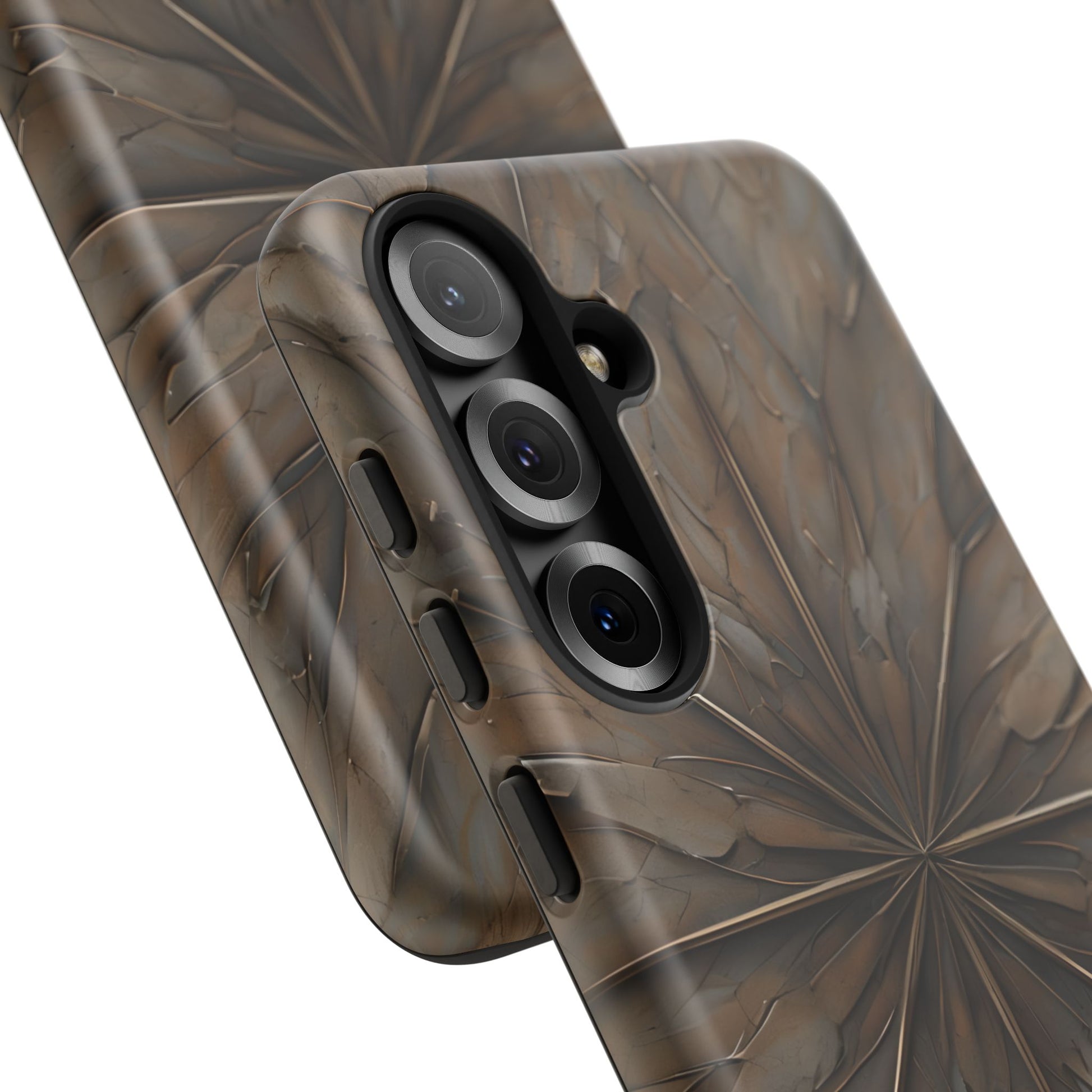 Earthstone Mandala - Kaleidoscope Collection Artistic Taupe Burst - Samsung Galaxy S25 Tough Phone Case