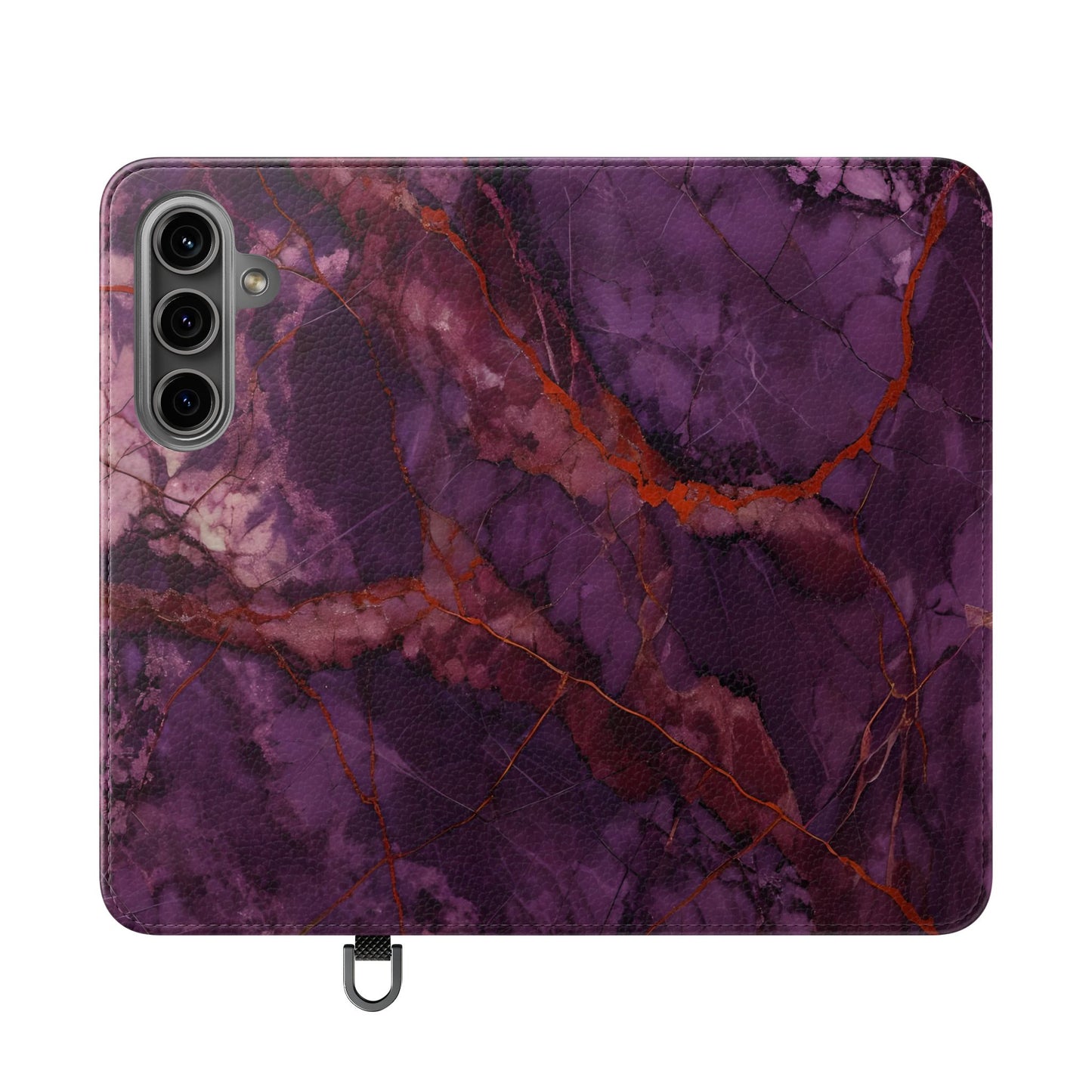 Amethyst Current Wallet Phone Case - Elegant Purple Marble Flip Cover for Samsung Galaxy