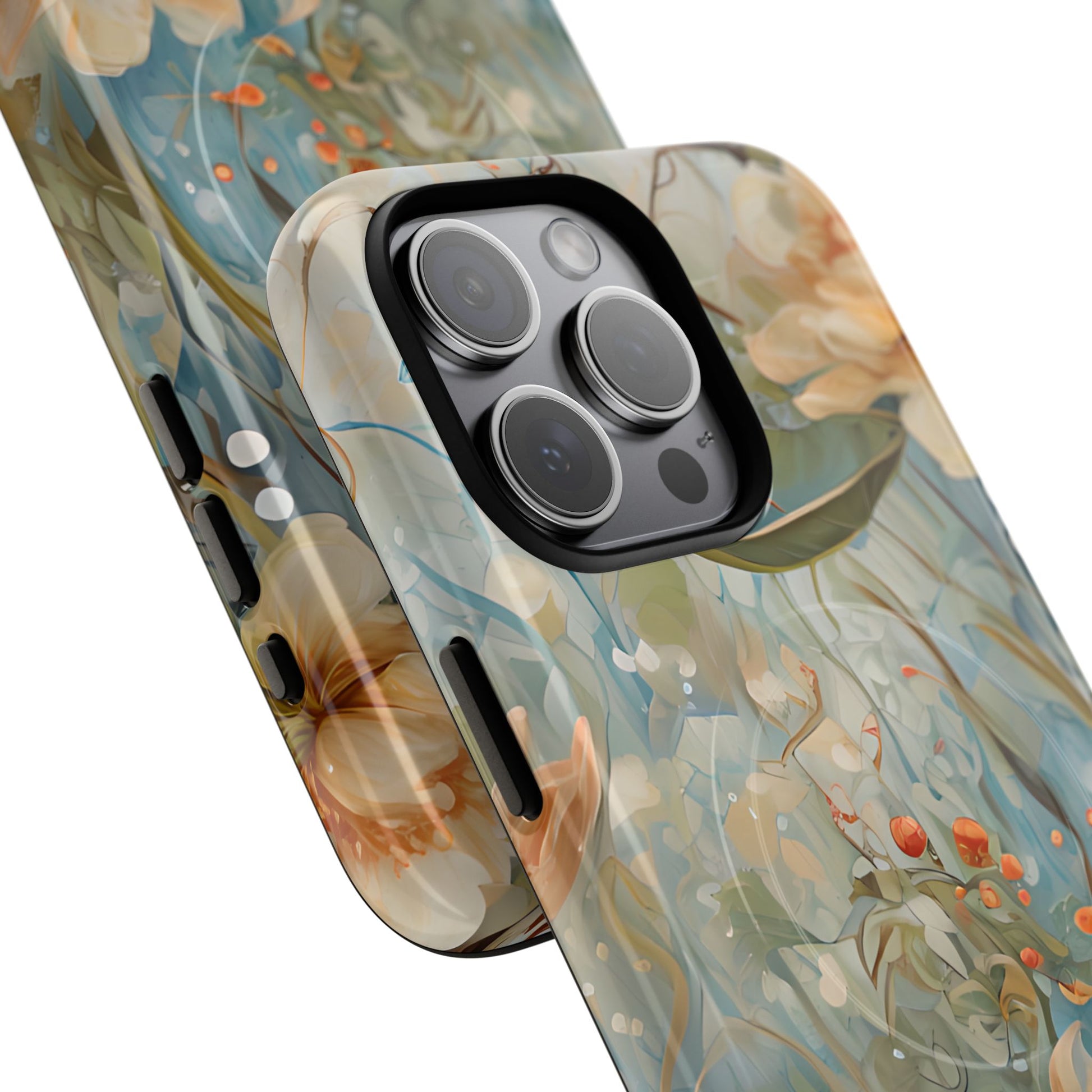 Waterlily Dreamscape - Artistic Floral iPhone 15 Pro Max MagSafe Phone Case -Waterlily & Lotus Design
