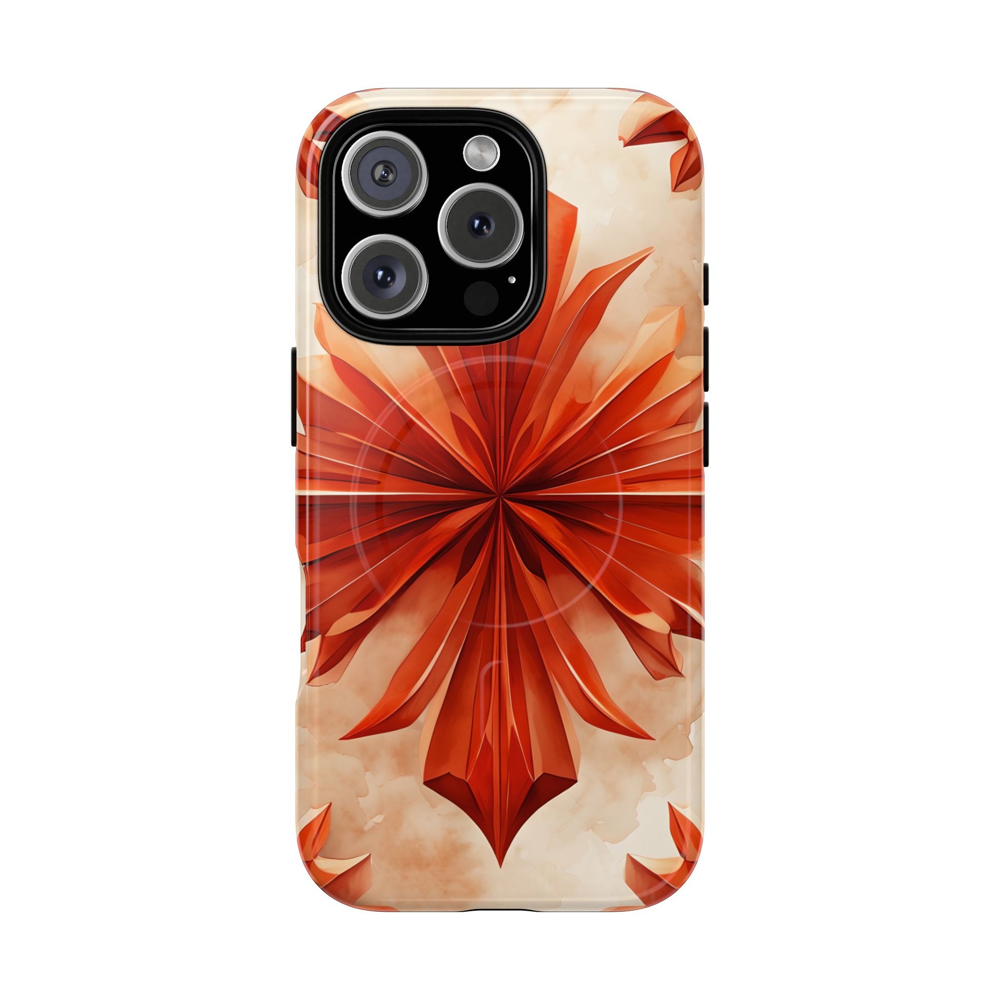 Sunset Fleur iPhone 16 Pro - Kaleidoscope Collection of MagSafe Compatible - Vibrant Sunset Flower Design