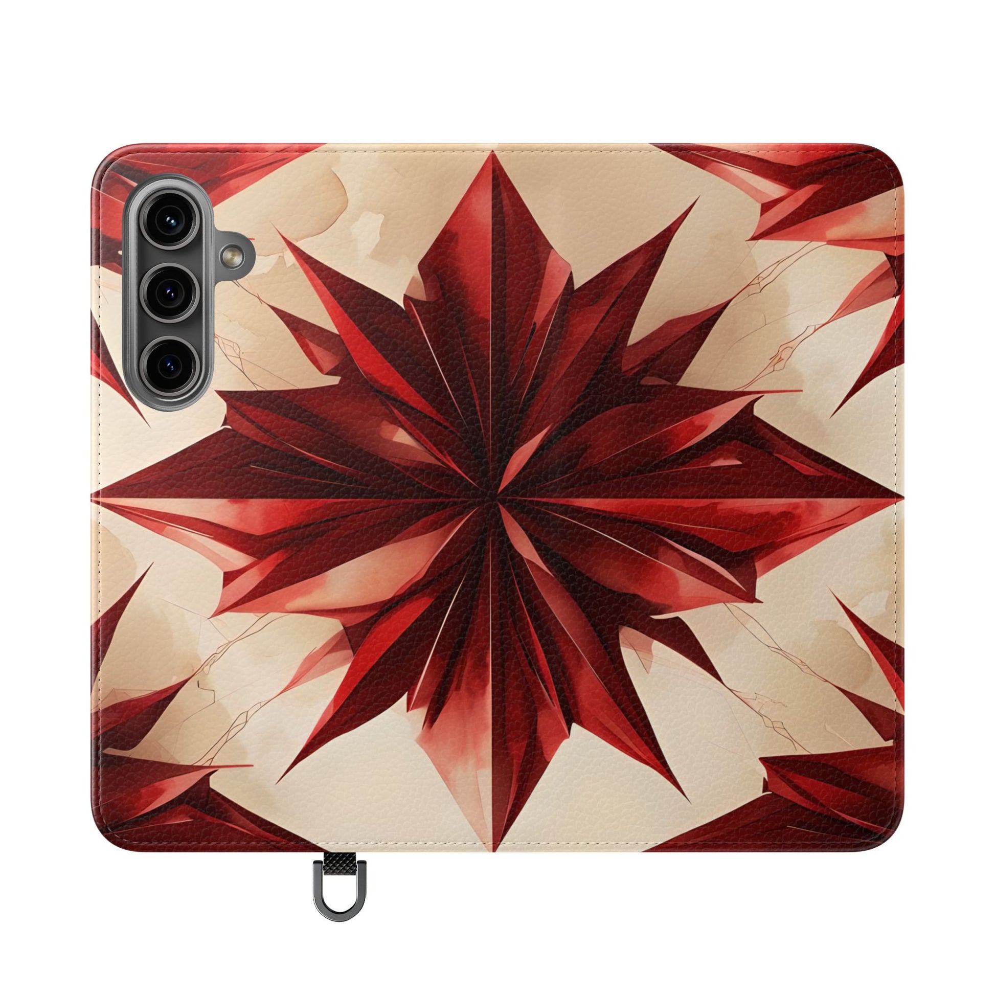 Ruby Compass Samsung Galaxy S24 Wallet Case - Bold Geometric Flip Cover with Card Slots