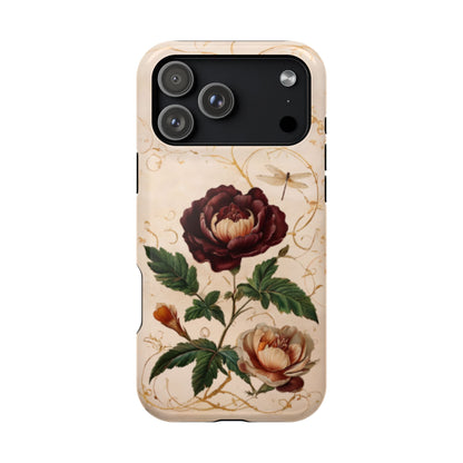 Vintage Burgundy Rose iPhone MagSafe Case
