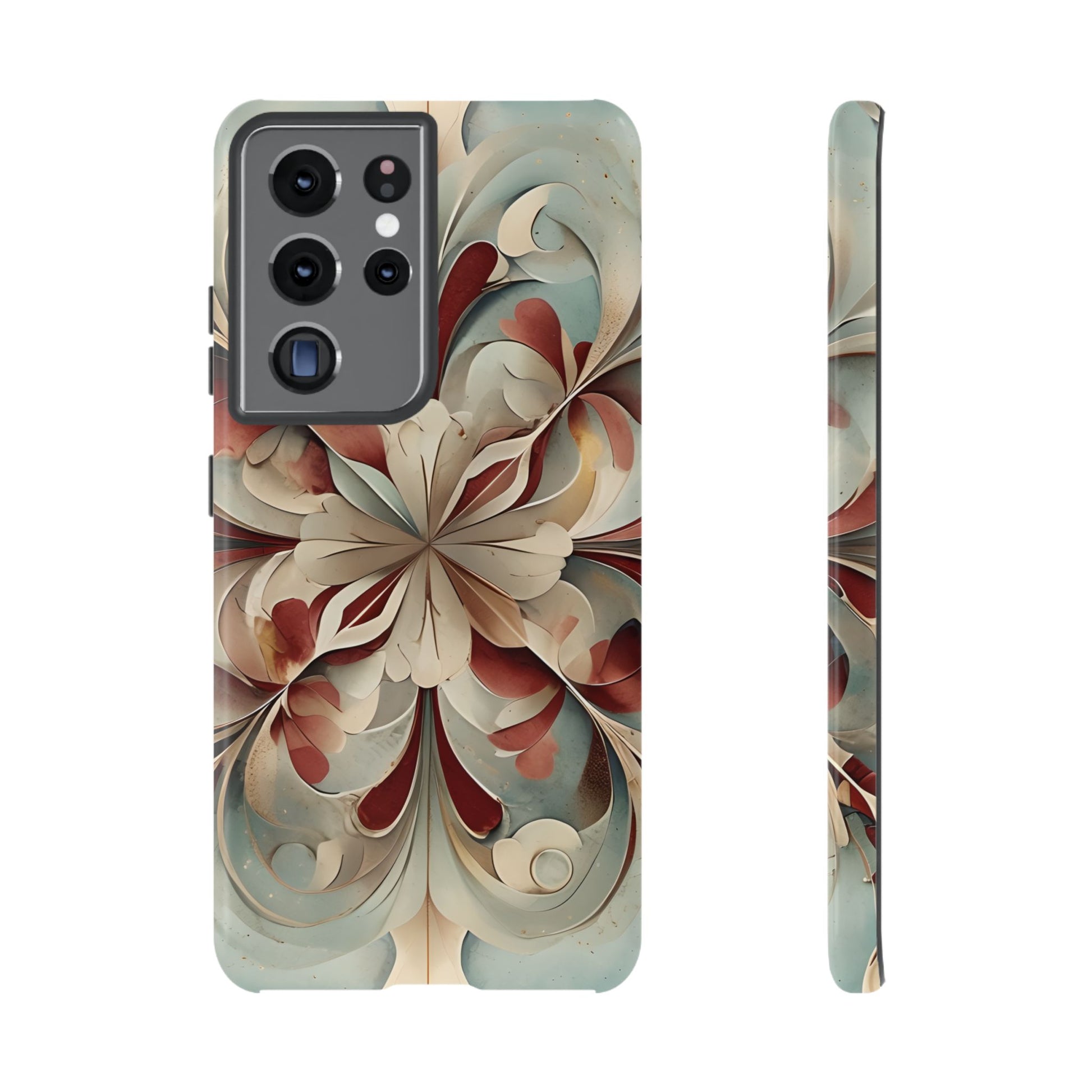 Vintage Baroque Blossom - Ornate Floral Art Samsung Galaxy S21 Ultra Tough Phone Case - Elegant Baroque-Inspired Design