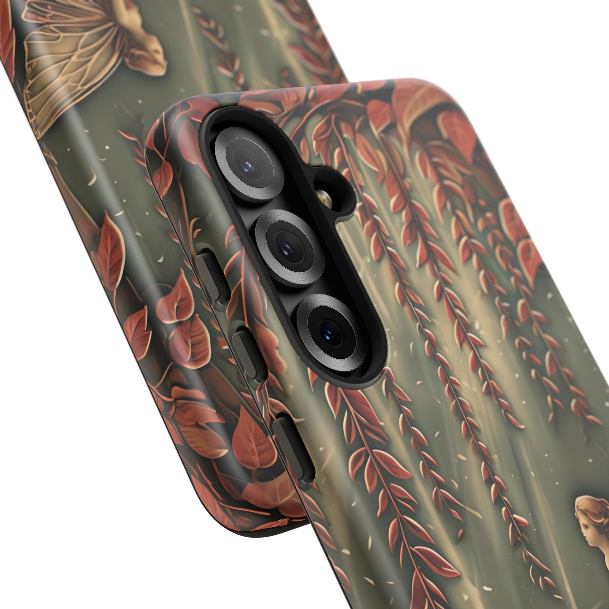 Willow Whisper - Tranquil Nature Art Samsung Galaxy S25 Plus Tough Phone Case - Serene Willow Tree & Meditative Figure Design