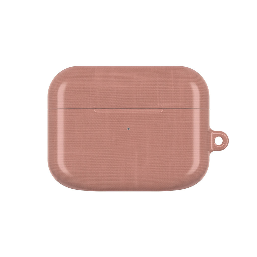 Terracotta Linen AirPods Case - Minimalist Smooth Weave Texture Cover for Gen 1, 2, 3, Pro Gen 1 & 2