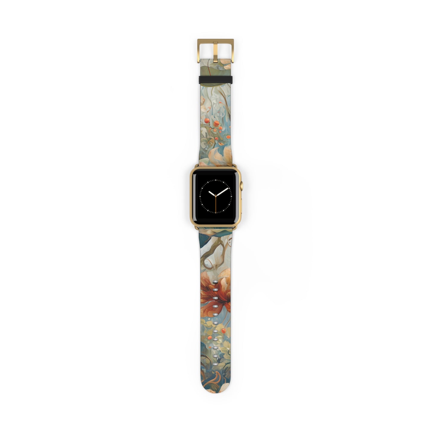 Waterlily Dreamscape Designer Apple Watch Band - Premium Custom Strap for Series 1-9, SE & Ultra - Artistic Vegan Leather