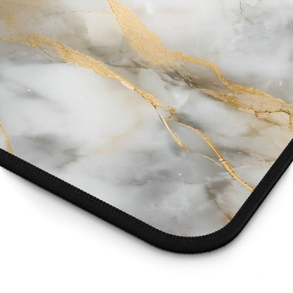 Close-up of Golden Vein desk mat showing detailed gold marble veins