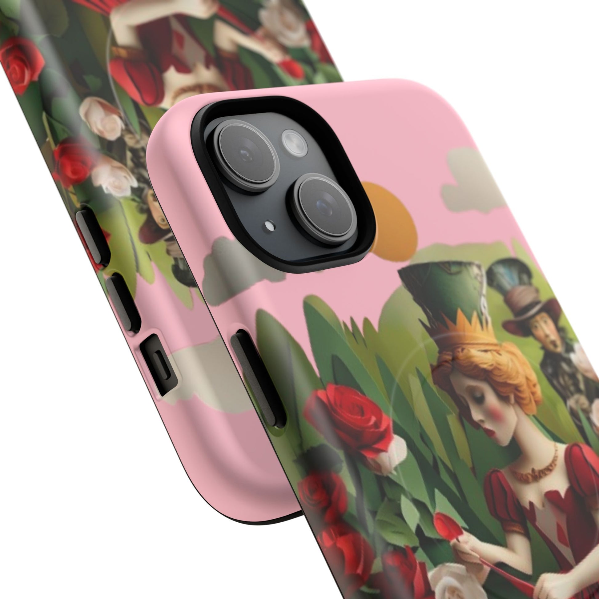 Regal Rose Court - iPhone 15 Plus MagSafe Phone Case - Whimsical Fantasy Floral Design