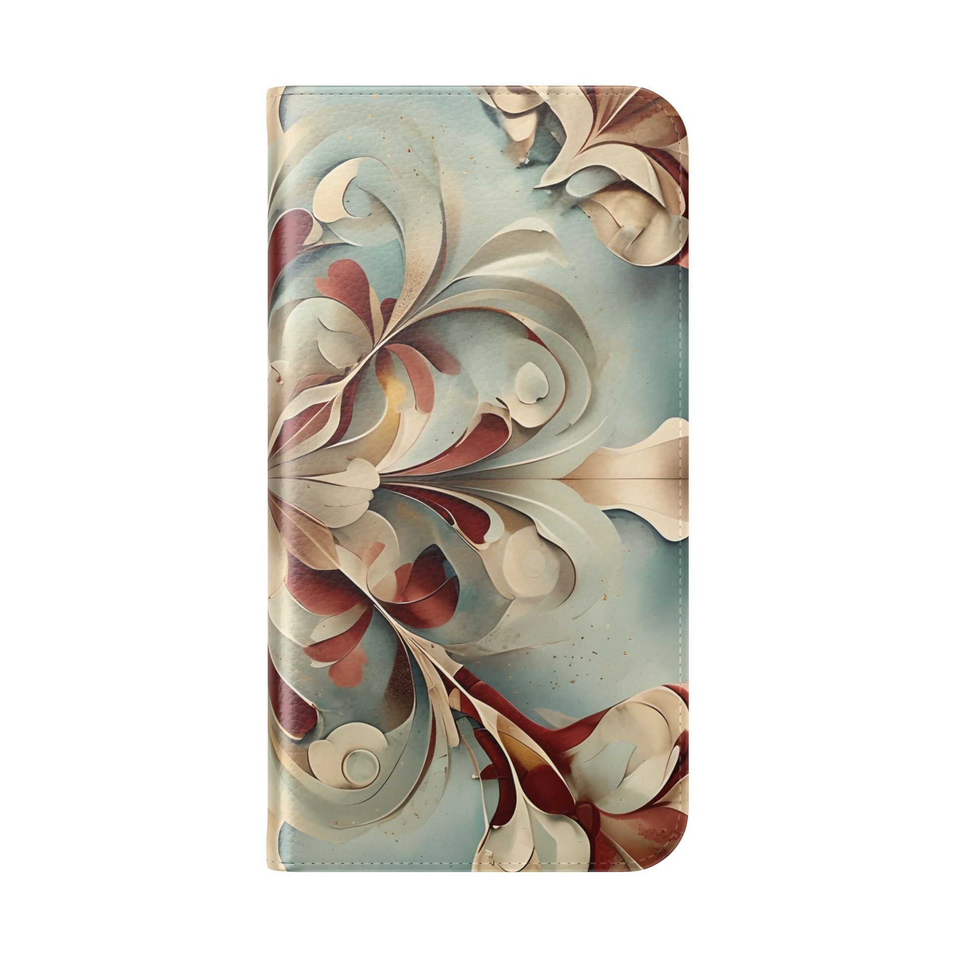 Vintage Baroque Blossom Wallet Phone Case - Elegant Floral Flip Cover for iPhone 16 Plus