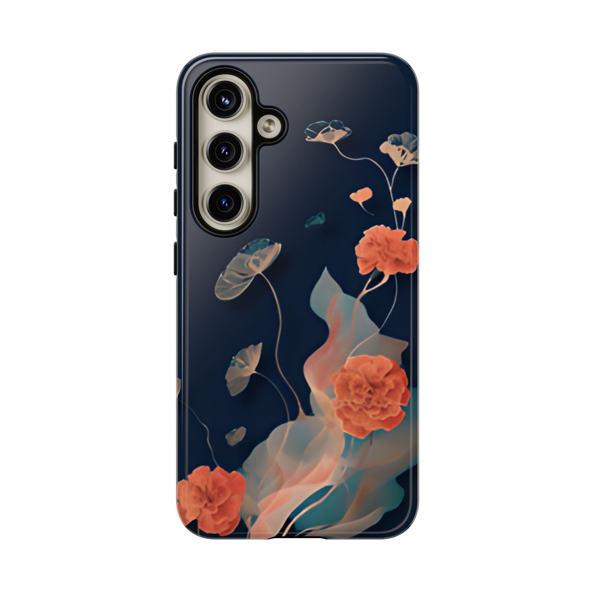 Lotus Reverie - Elegant Artistic Floral Samsung Galaxy S24 Tough Phone Case - Painterly Lotus Blossom Design