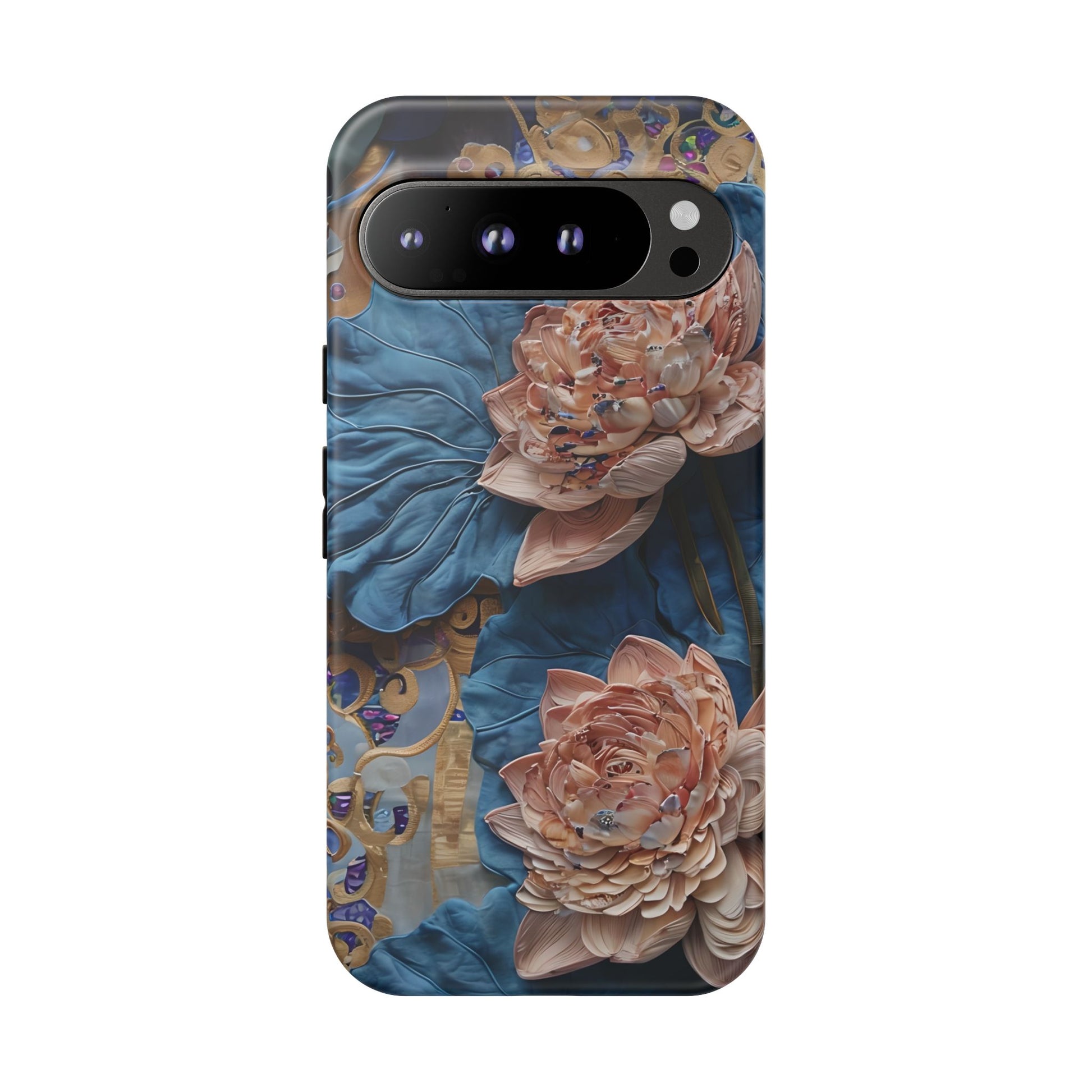 Peony Midnight Tapestry - Google Pixel 9 Pro XL - Elegant Blue & Blush Artful Phone Cover