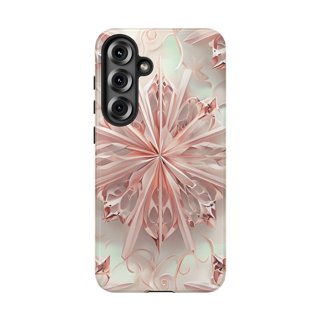Blush Frost from our Kaleidoscope Collection - Samsung Galaxy S25 Plus tough case - Soft Pink Geometric Floral Design