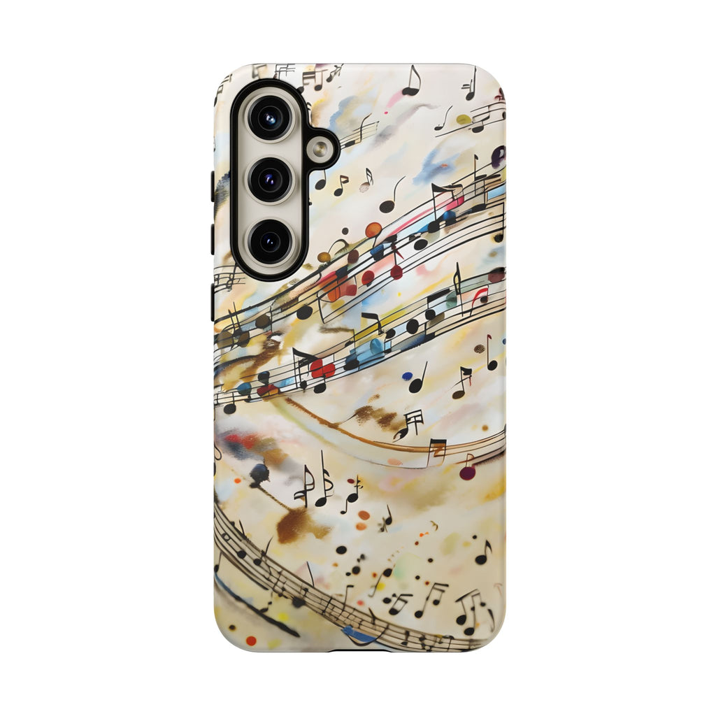 Melodic Flow Abstract Music Notes Tough Case for Samsung Galaxy S24 Plus- Premium Shockproof Designer Phone Cover