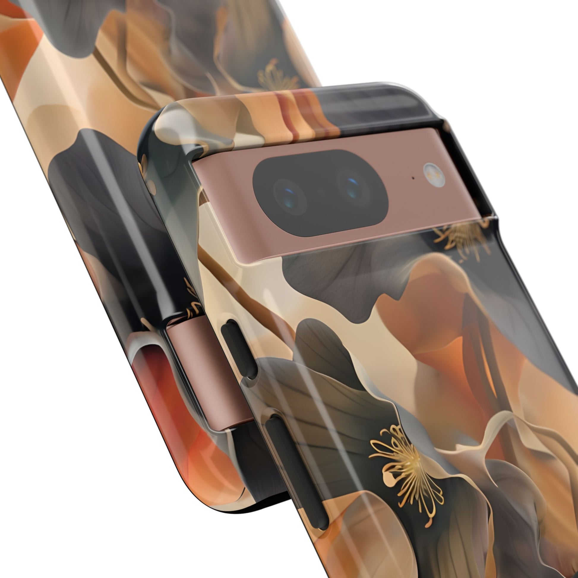Autumn Ember - Moody Floral Art Google Pixel 8 Tough Phone Case - Warm Earthy Botanical Design