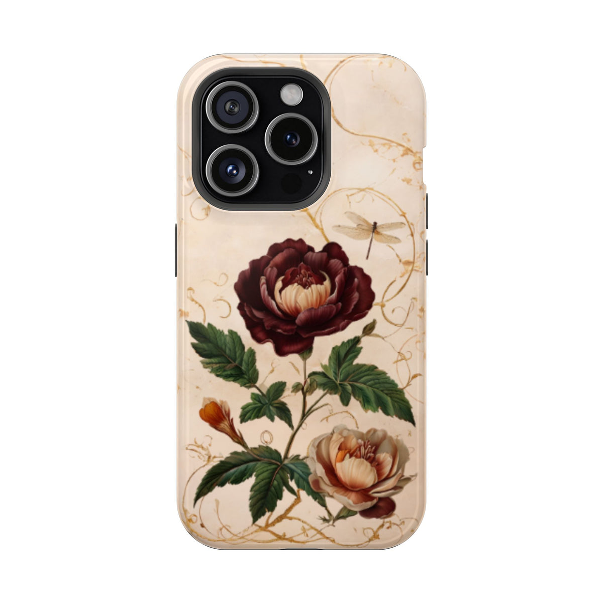 Vintage Burgundy Rose iPhone MagSafe Case