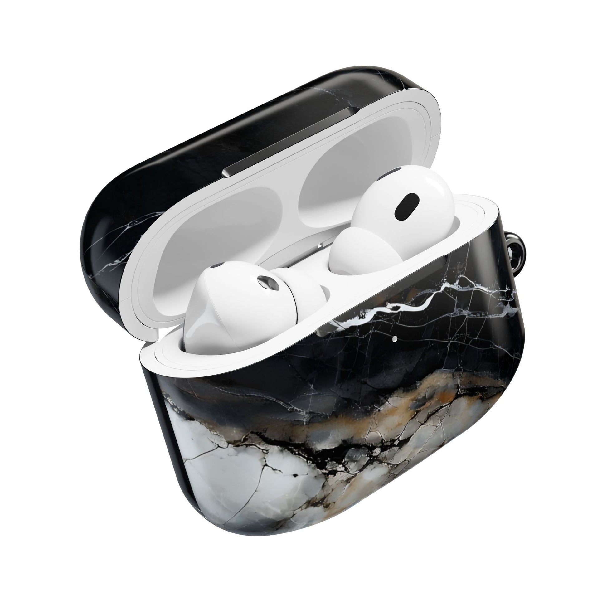 Obsidian Vein AirPod Case - Black Marble Earbud Cover for Gen 1, 2, 3, Pro Gen 1 & 2