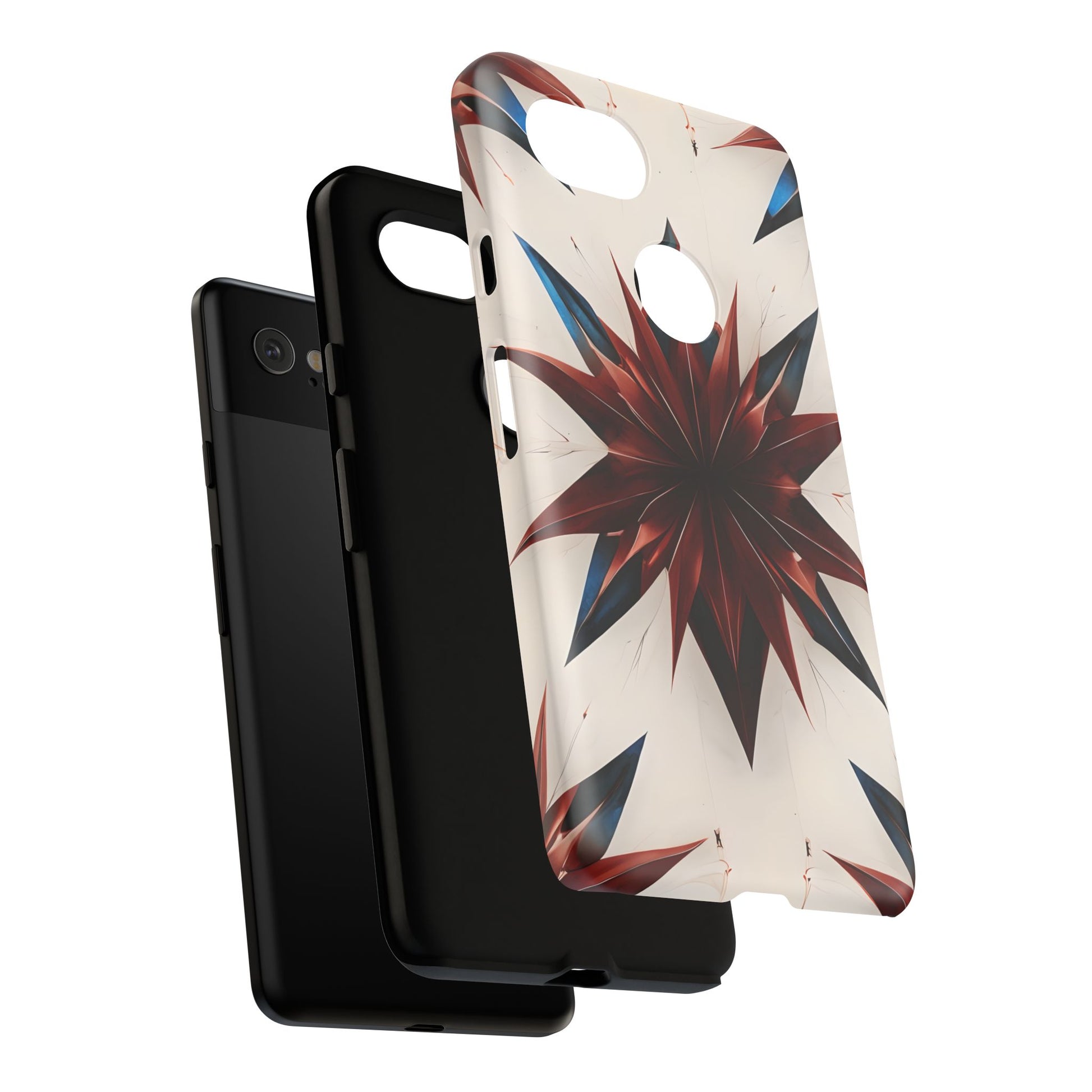 Garnet Starburst - Kaleidoscope Collection Gemstone Floral - Google Pixel 2XL Tough Phone Case - Floral Burst Design