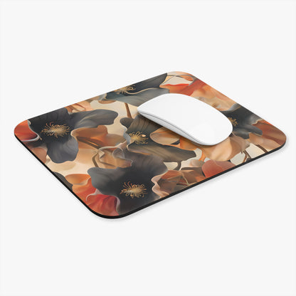 Autumn Ember mouse pad in workspace with mouse showing vibrant fall-inspired design