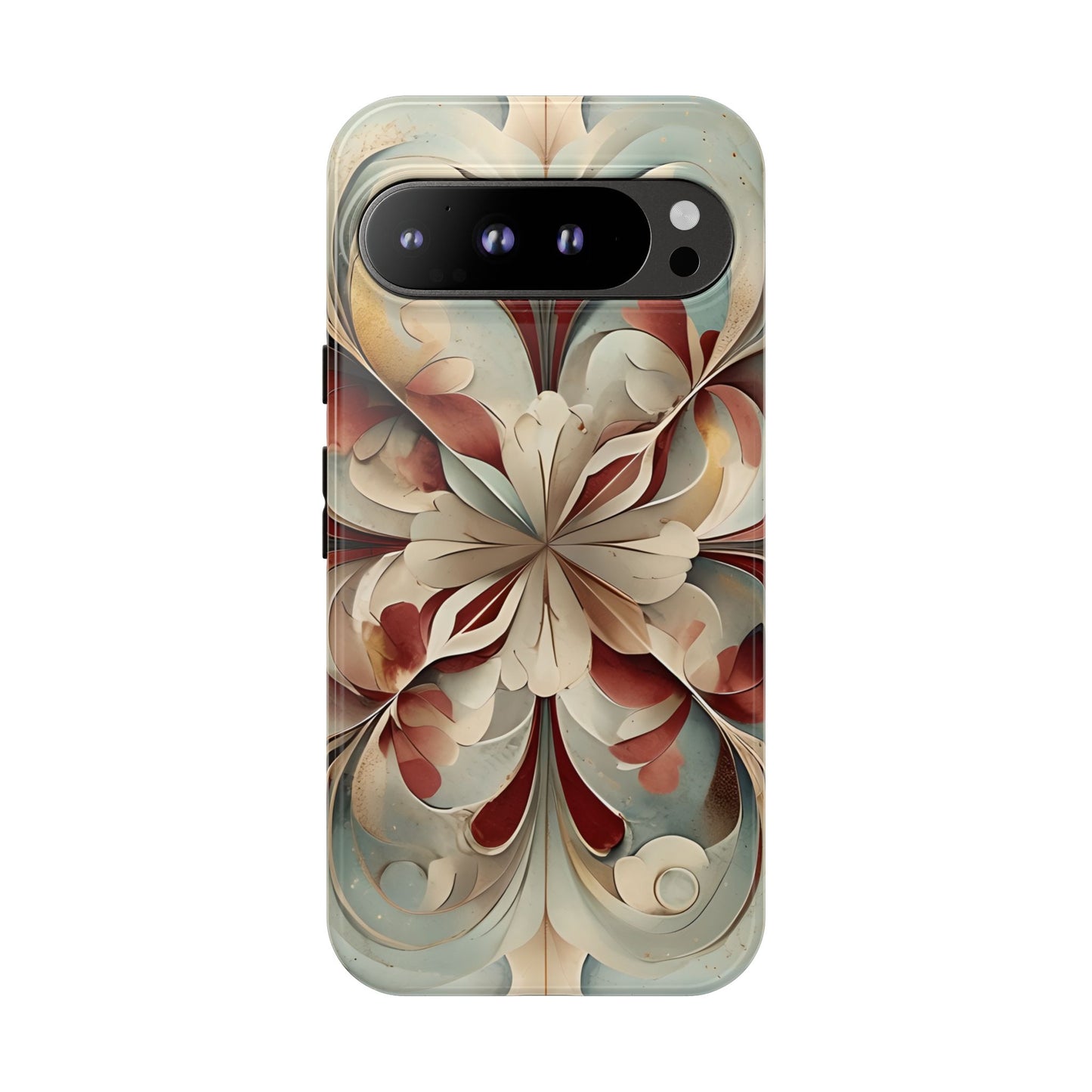 Vintage Baroque Blossom - Ornate Floral Art Google Pixel Tough Phone Case - Elegant Baroque-Inspired Design