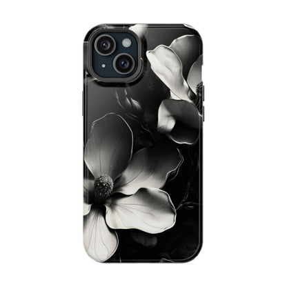 Monochrome Magnolia iPhone MagSafe Case