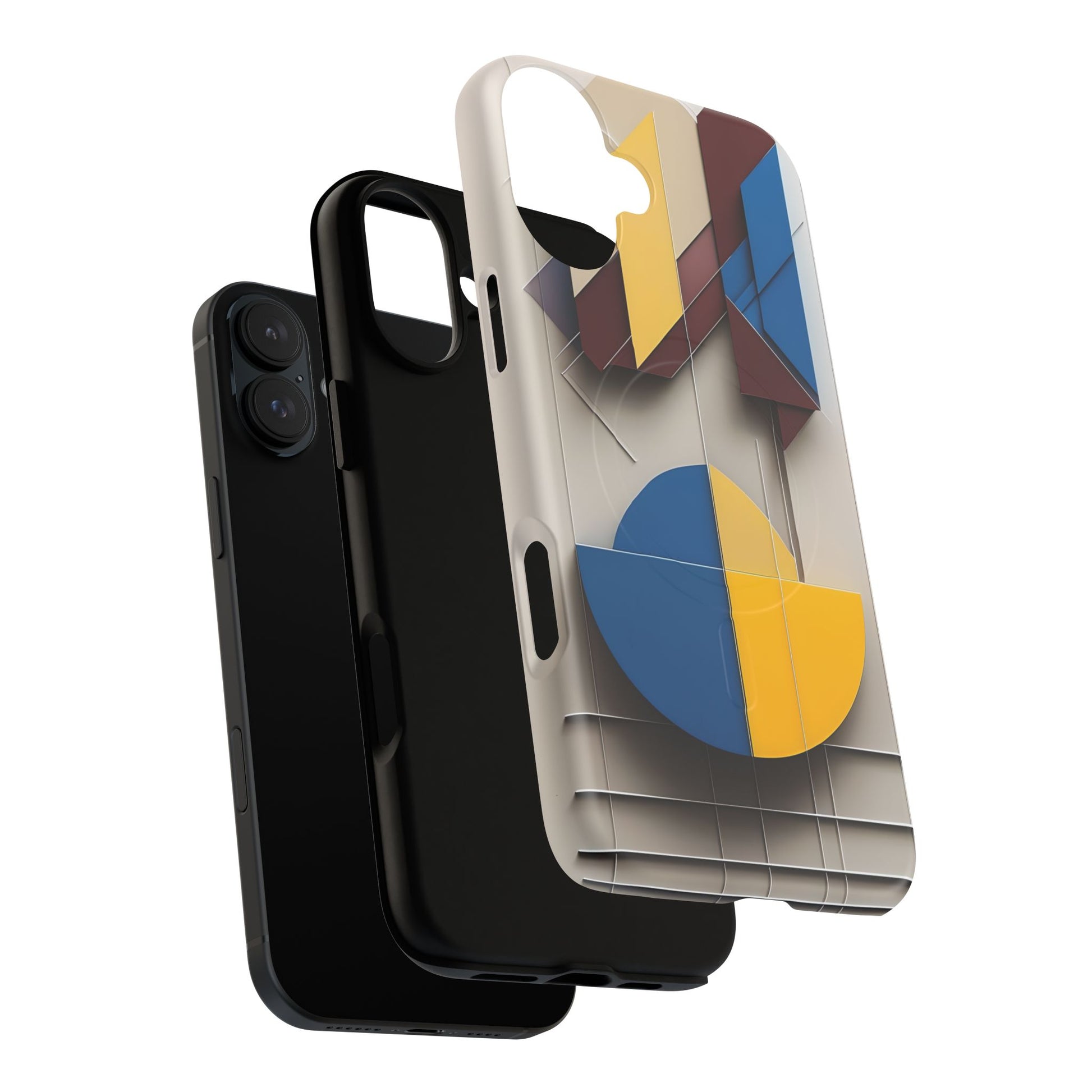 Chromatic Construct iPhone 16 Plus MagSafe Phone Case -Modern Geometrical Design, Primary Colors