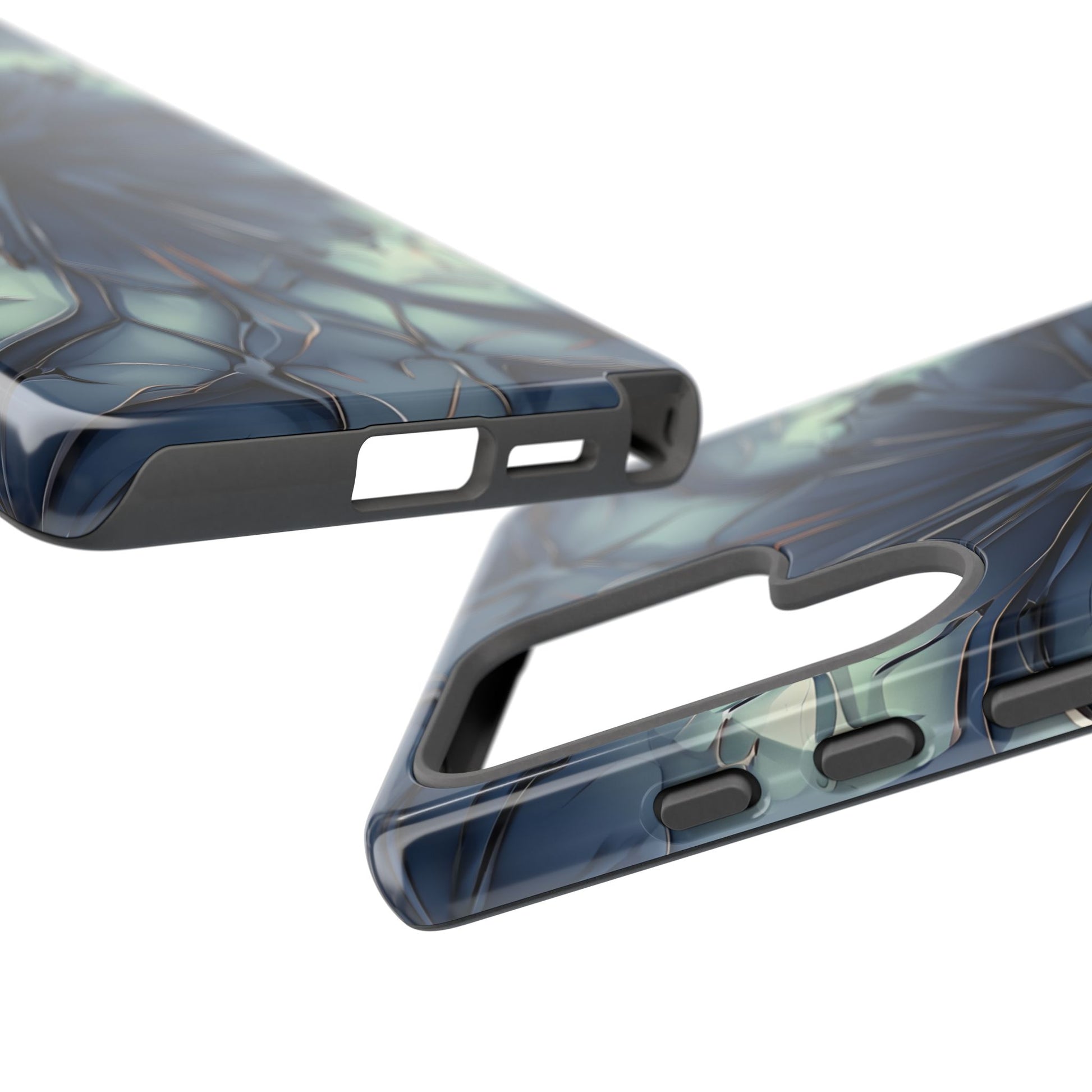 Indigo Mosaic - Artistic Kaleidoscope Collection Artistic Floral - Samsung Galaxy S25 Ultra Tough Phone Case - Bold Blue Symmetrical Design
