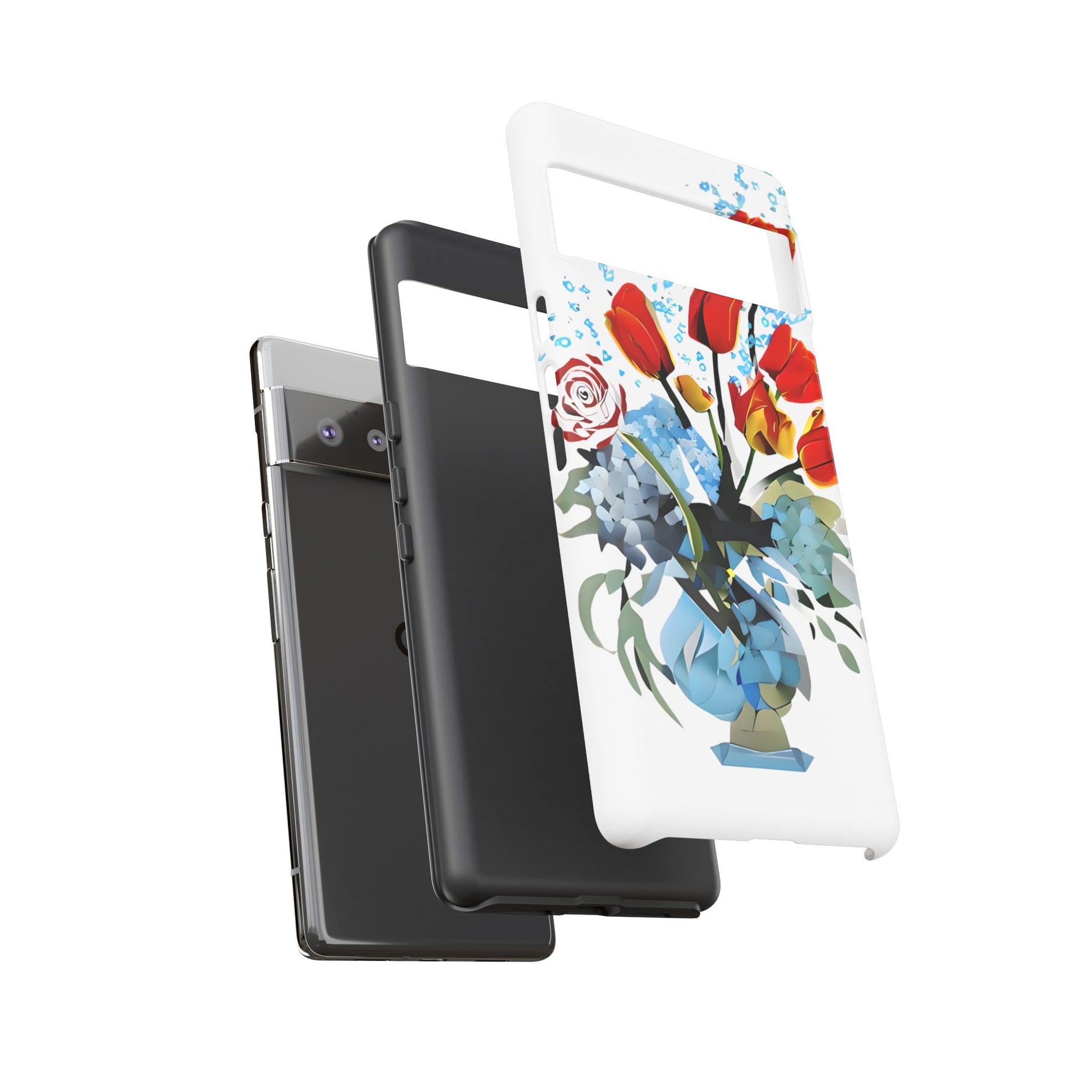 Bouquet Brilliance - Artistic Floral Google Pixel 6 Pro Tough Phone Case - Vibrant Tulip, Rose & Hydrangea Design