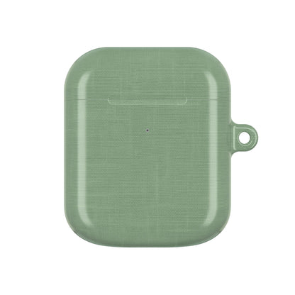 Sage Linen AirPods Case - Minimalist Green Fabric Texture Cover for Gen 1, 2, 3, Pro Gen 1 & 2