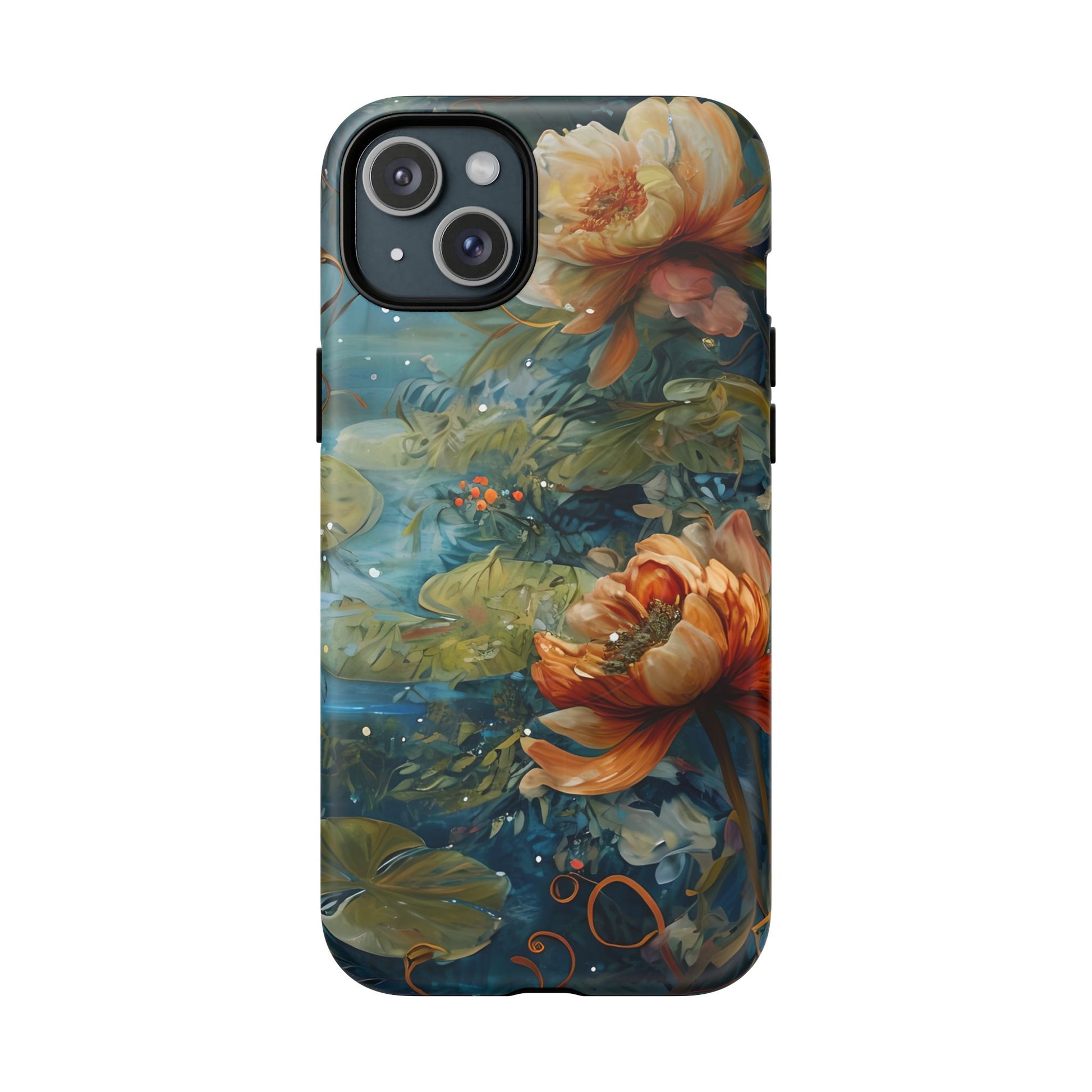 Waterlily Nocturne iPhone 15 Plus Case - Artistic Tough Cover - MagSafe Compatible - Premium Drop Protection