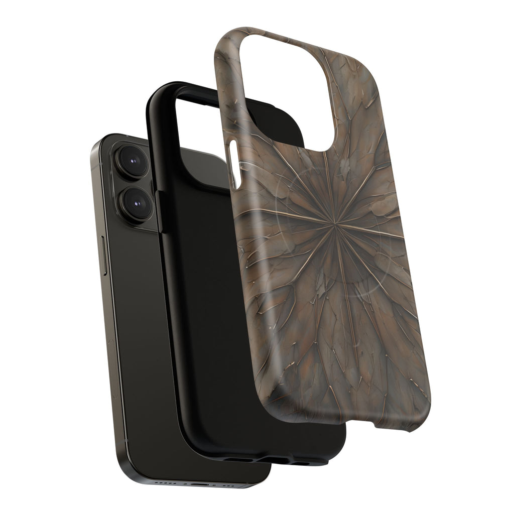 Earthstone Mandala - Kaleidoscope Collection Artistic Taupe Burst - iPhone 14 Pro MagSafe Phone Case