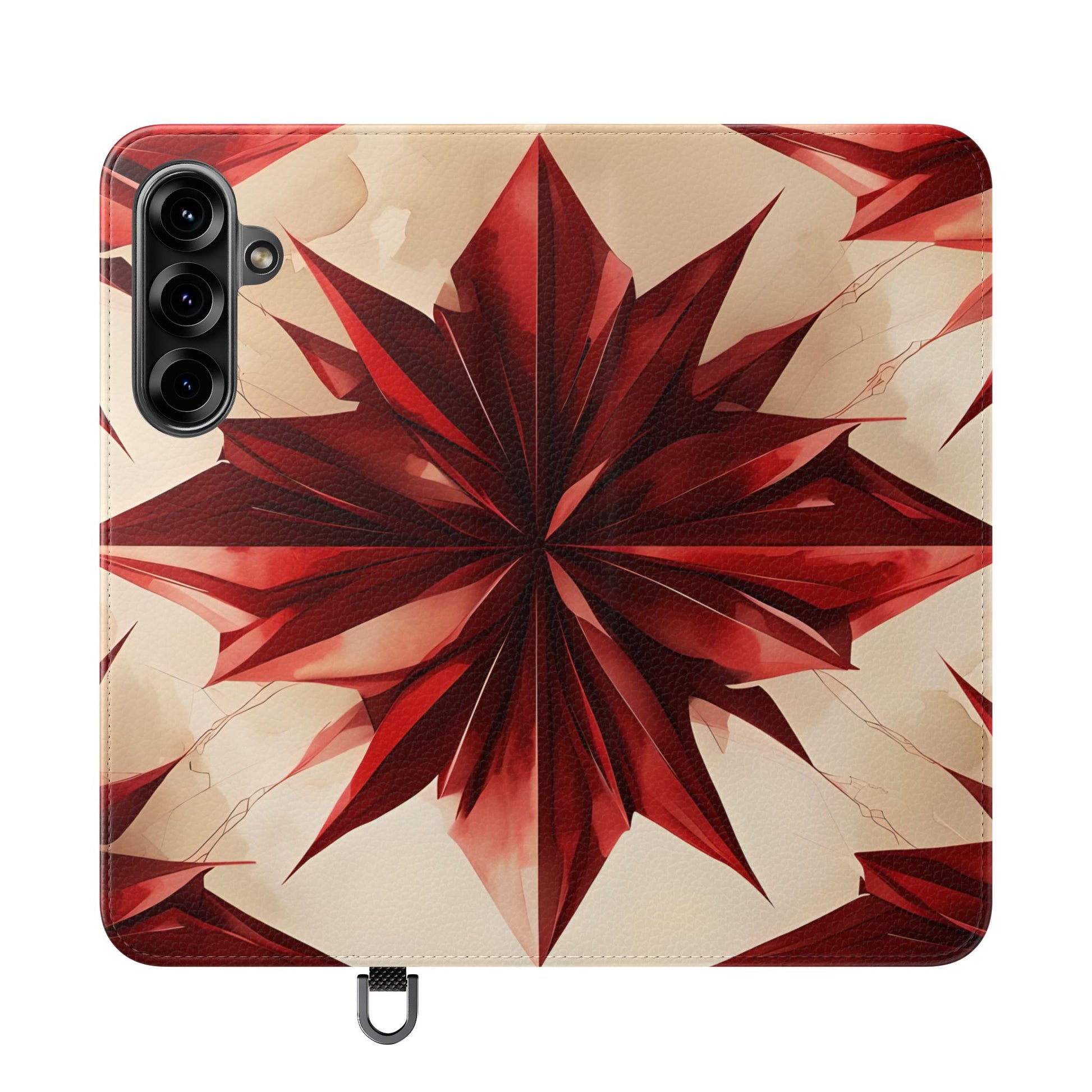 Ruby Compass Samsung Galaxy S25 Plus Wallet Case - Bold Geometric Flip Cover with Card Slots