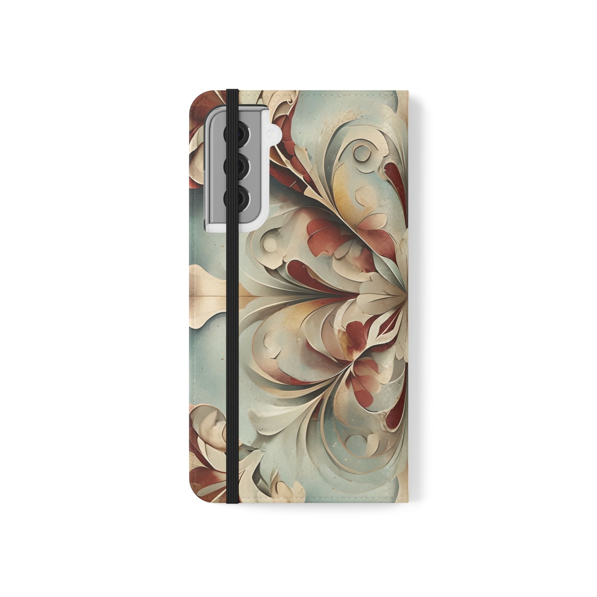 Vintage Baroque Blossom Wallet Phone Case - Elegant Floral Flip Cover for Samsung Galaxy S21