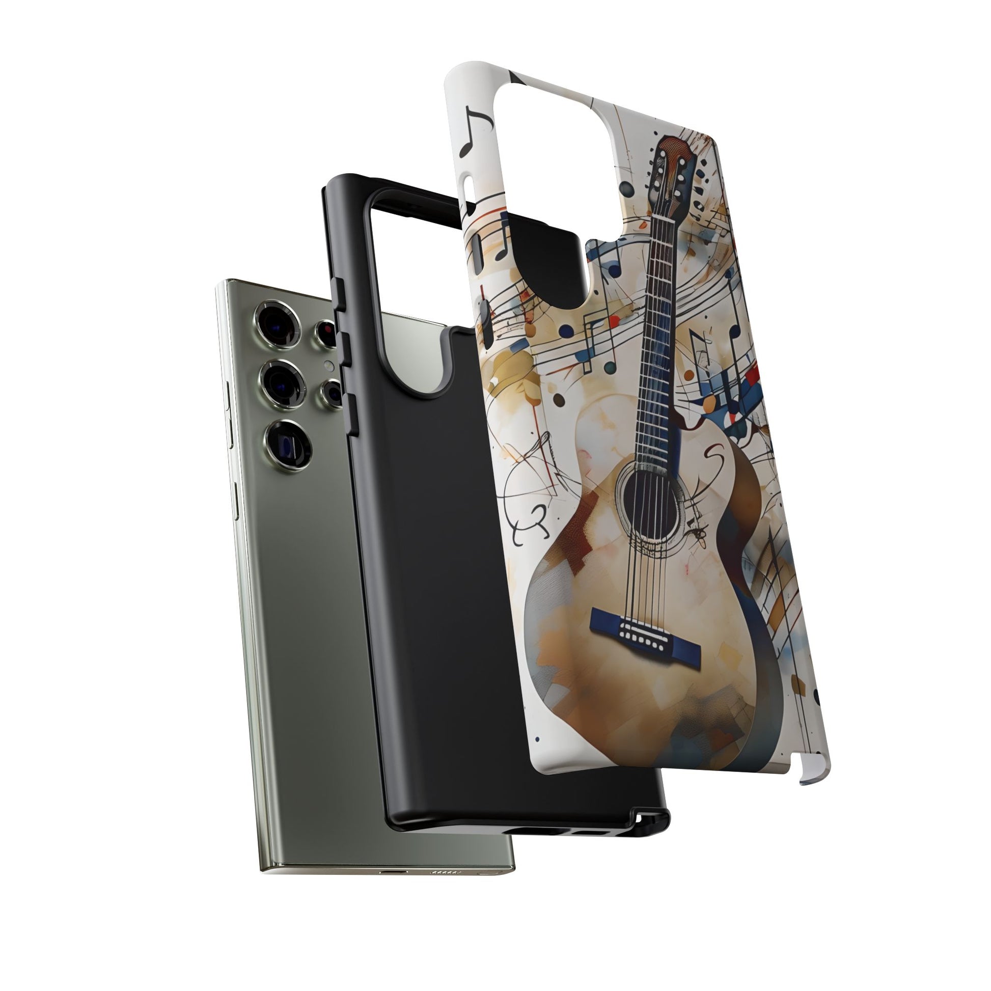 Strum and Flow Acoustic Guitar Art Tough Case for Samsung Galaxy S23 Ultra - Shockproof Phone Cover