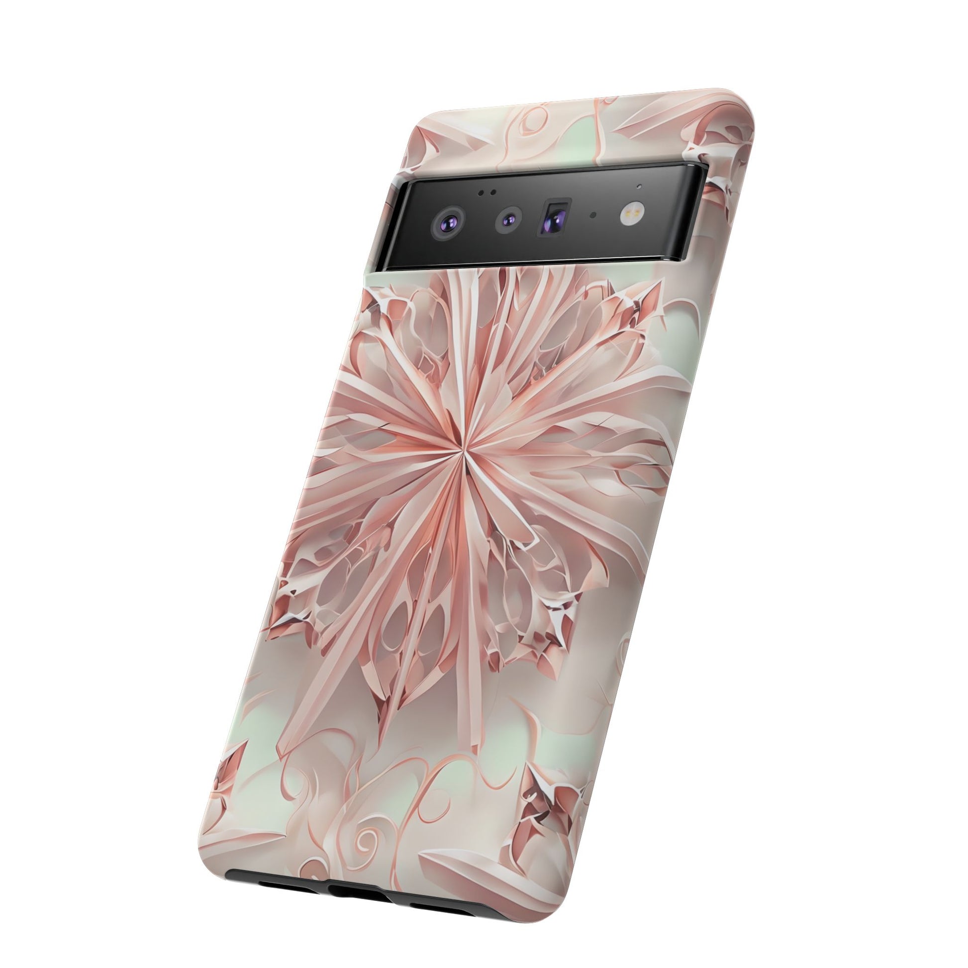 Blush Frost from our Kaleidoscope Collection - Google Pixel 6 Pro tough case - Soft Pink Geometric Floral Design