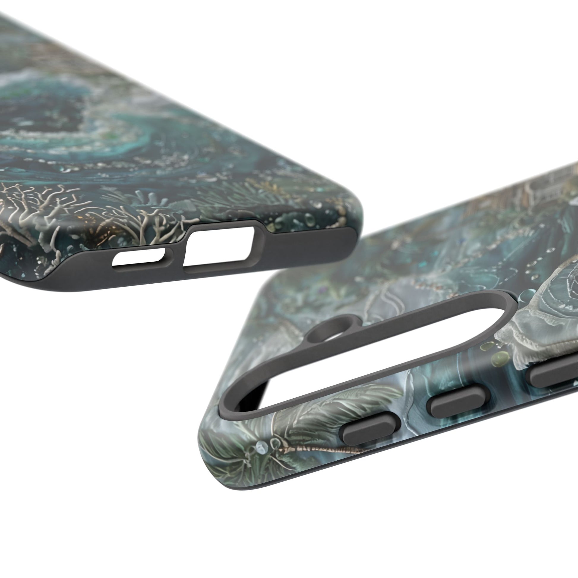 Tropical Midnight Wave - Artistic Ocean Samsung Galaxy S25 Tough Phone Case - Dramatic Blue Wave Design