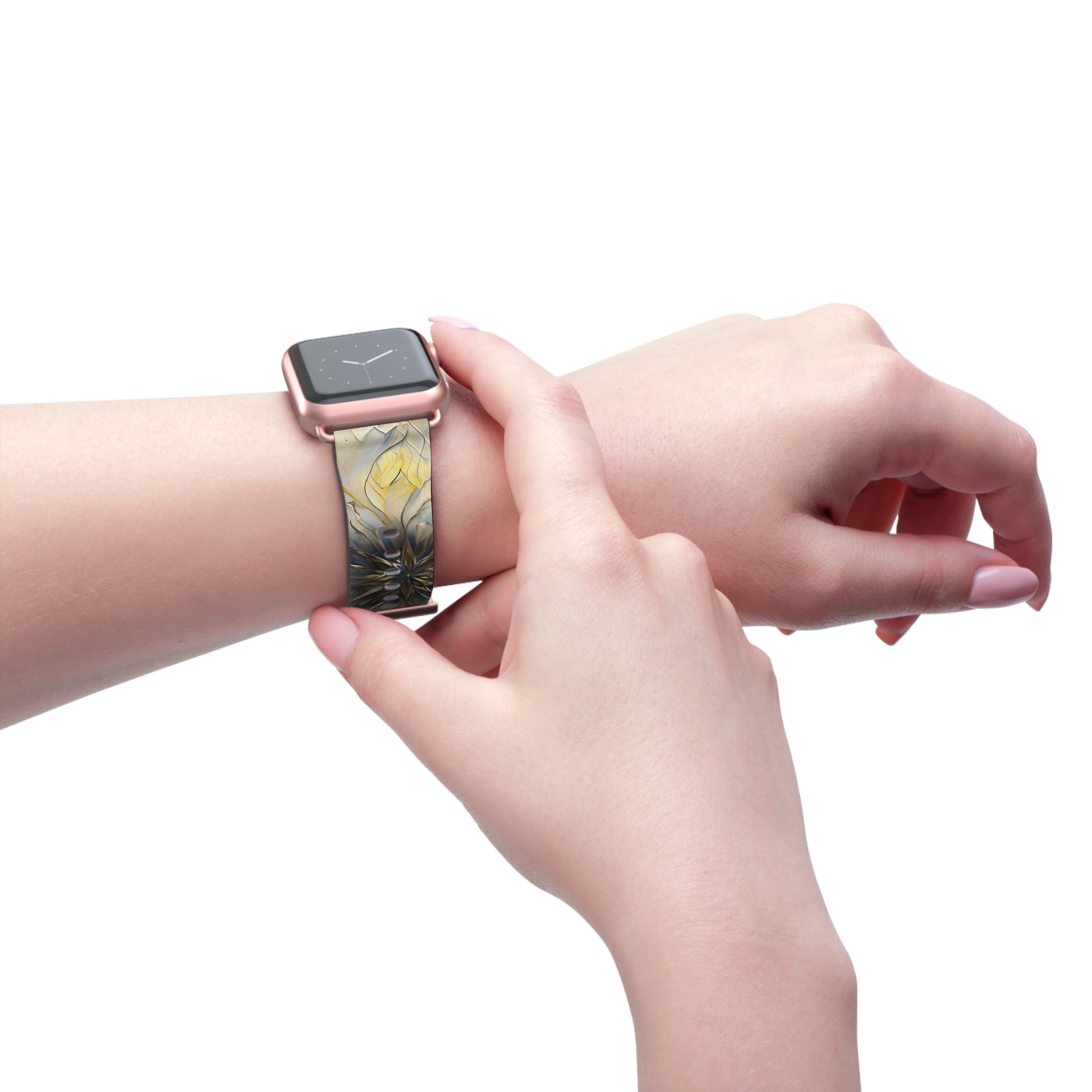Luminous Petal Designer Watch Band - Artistic Nylon Strap for Apple Watch - Premium, Comfortable, Gift-Ready