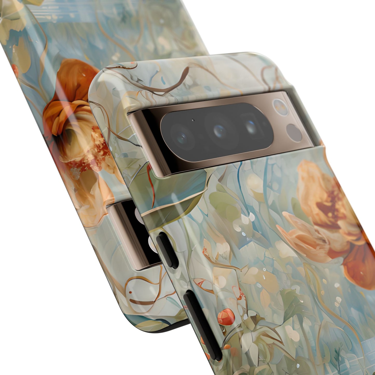 Waterlily Dreamscape impressionist water lily pond artwork Google Pixel phone case angled view