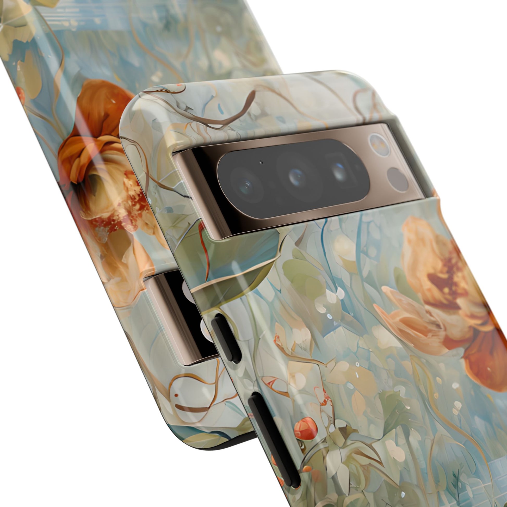 Waterlily Dreamscape impressionist water lily pond artwork Google Pixel phone case angled view