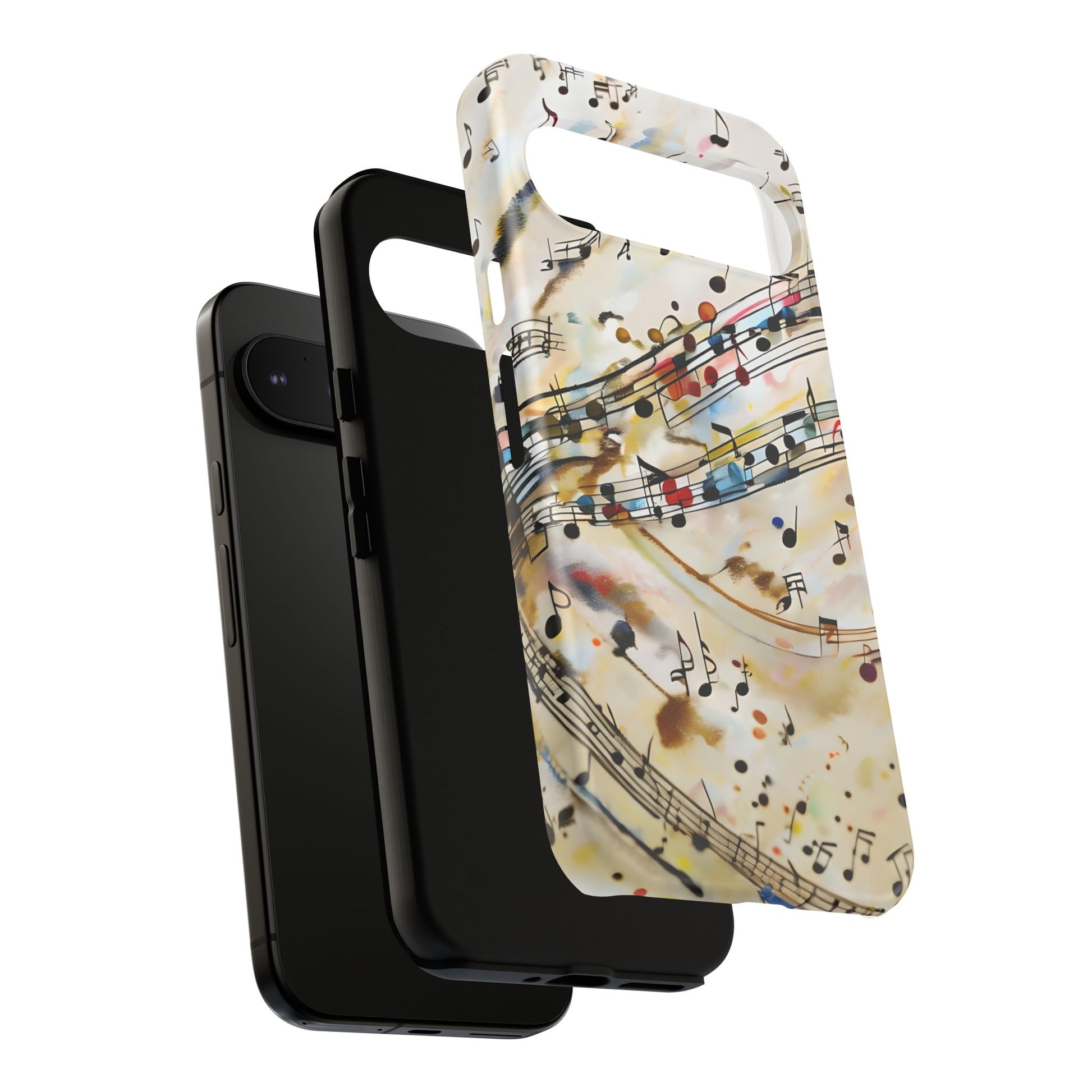 Melodic Flow Abstract Music Notes Tough Case for Google Pixel 9 Pro XL - Shockproof Phone Cover