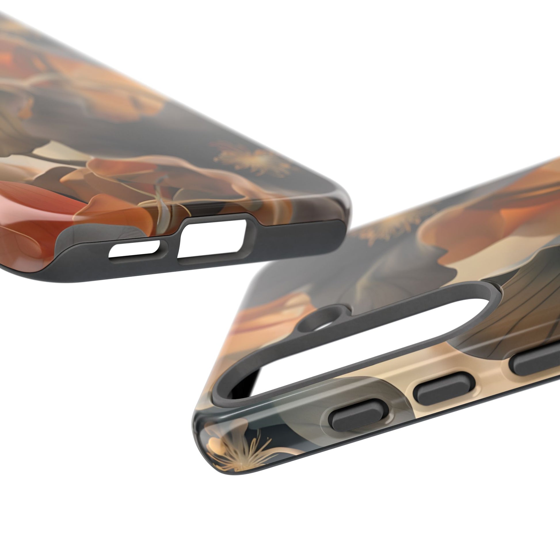Autumn Ember - Moody Floral Art Samsung Galaxy S25 Tough Phone Case - Warm Earthy Botanical Design
