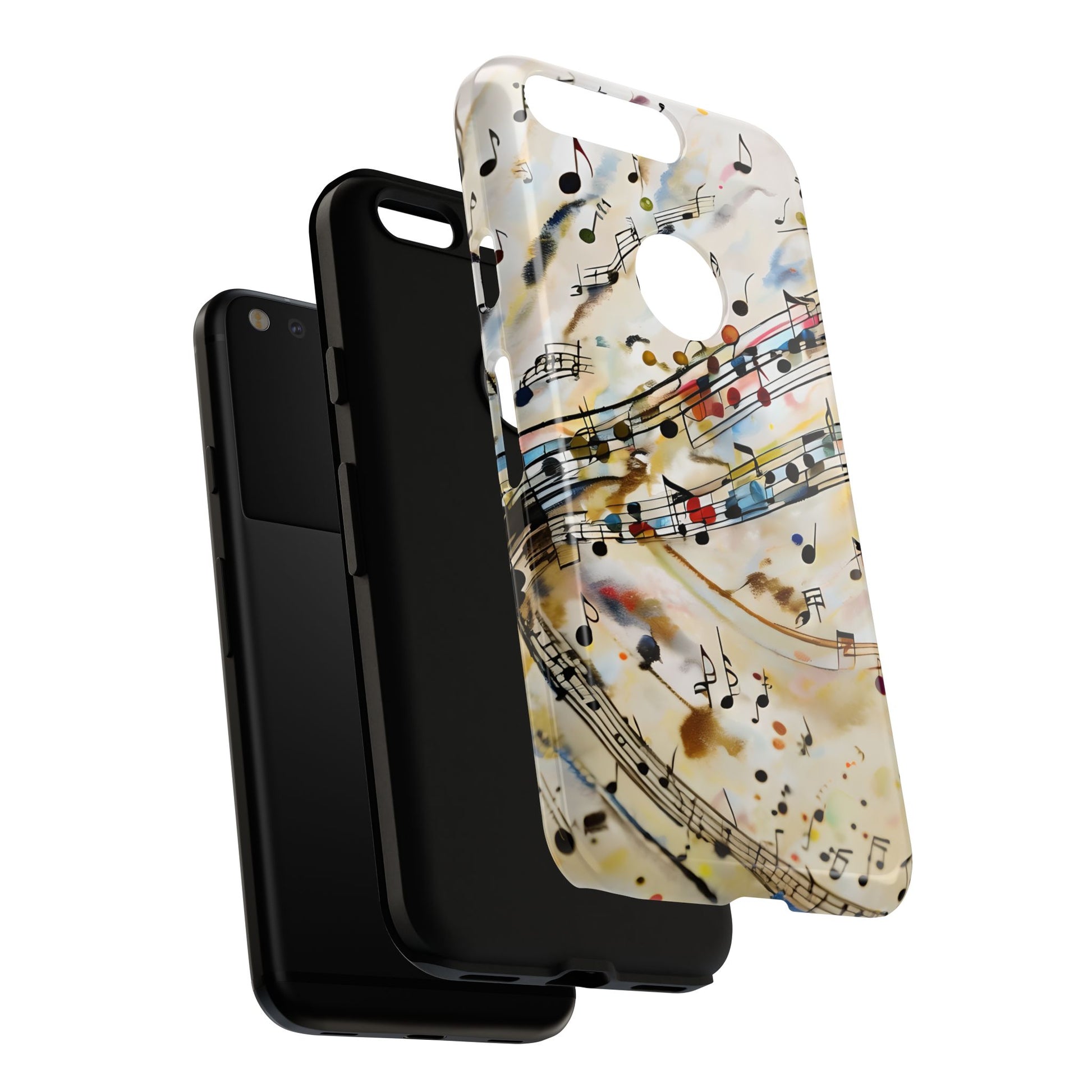 Melodic Flow Abstract Music Notes Tough Case for Google Pixel - Shockproof Phone Cover