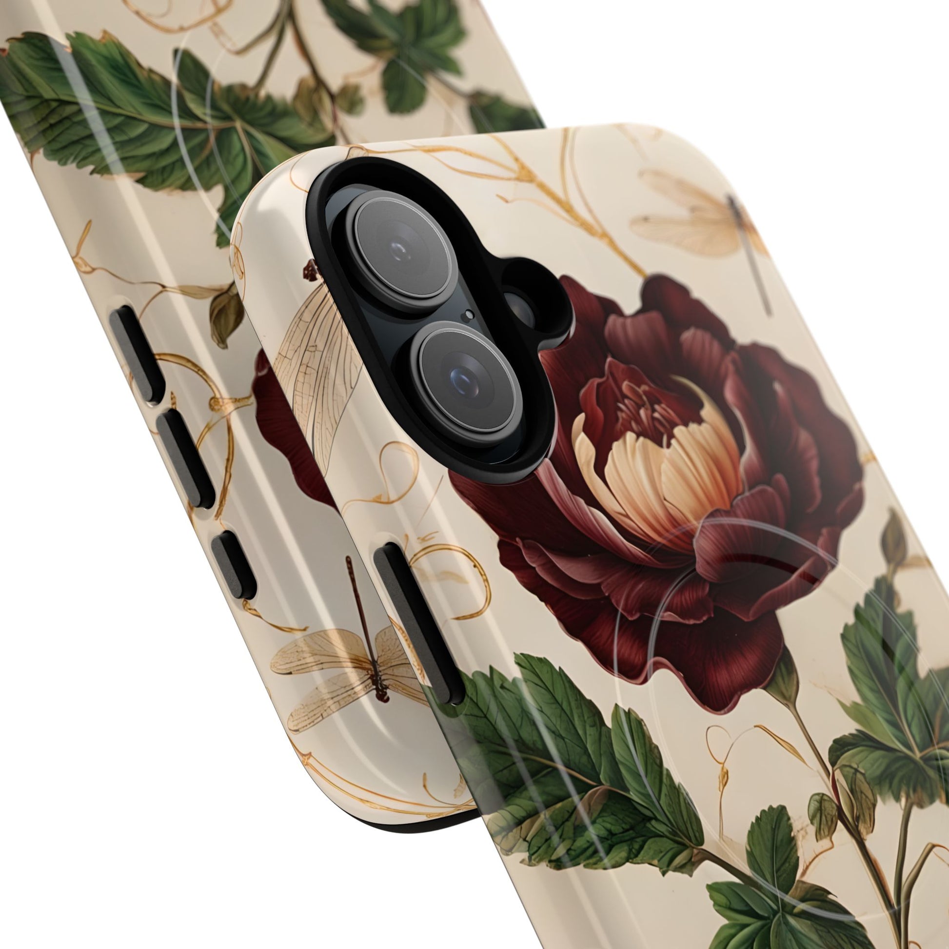 Vintage Burgundy Rose - Elegant Floral iPhone 16 Plus Phone Case - Classic Painterly Rose Design