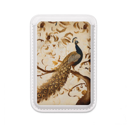 Golden Plumage Scrollwork MagSafe Card Holder Wallet – Vintage Bird Aesthetic Magnetic Phone Wallet