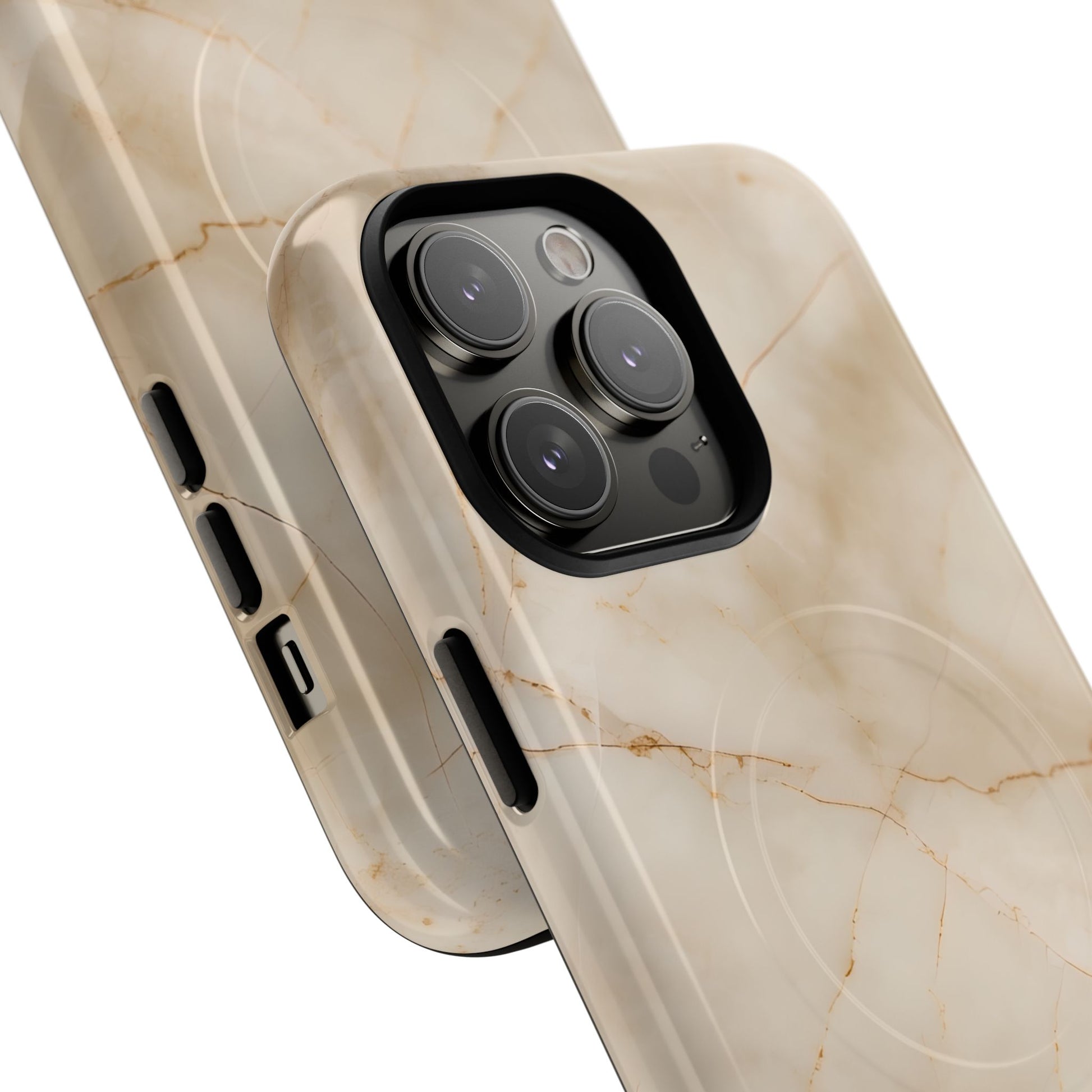 Parchment Mist - iPhone 14 Pro Max MagSafe Phone Case - Neutral Beige Marble Design