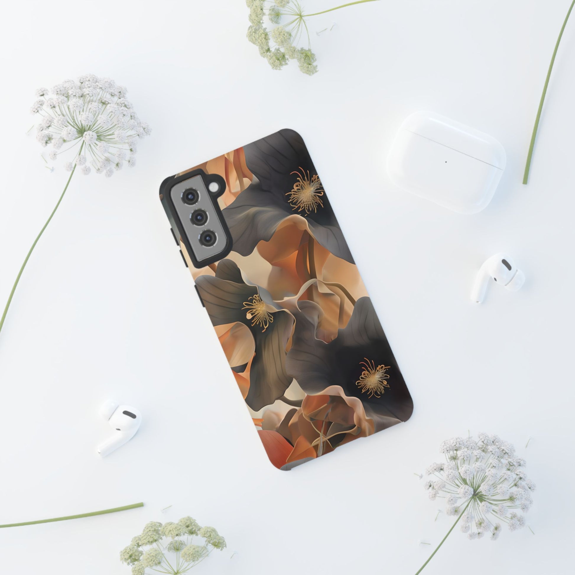 Autumn Ember - Moody Floral Art Samsung Galaxy S21 Plus Tough Phone Case - Warm Earthy Botanical Design