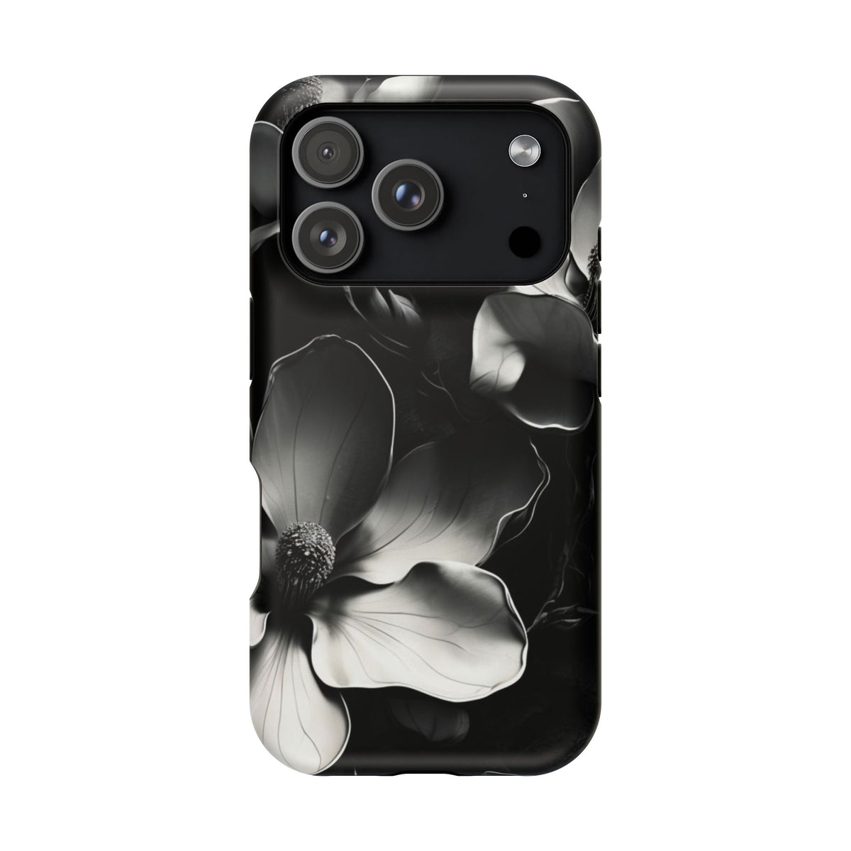 Monochrome Magnolia iPhone MagSafe Case