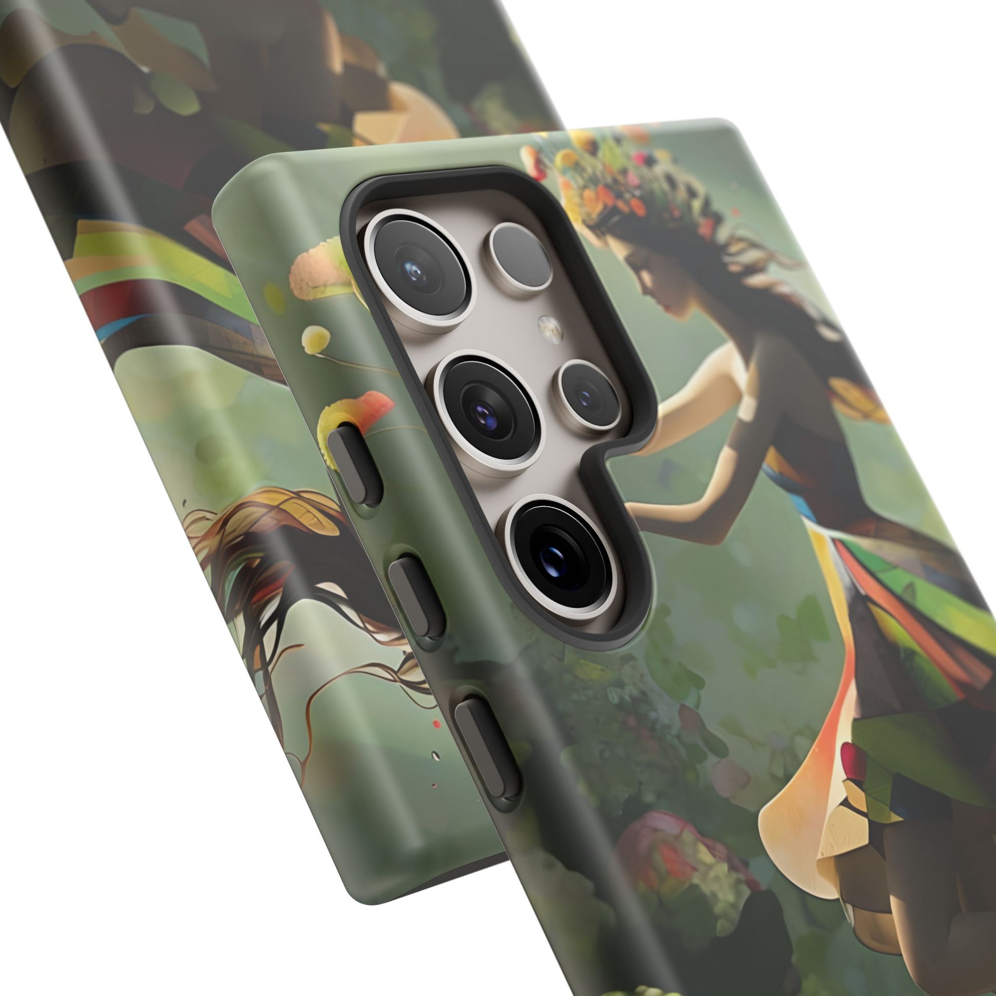 Dancing Wildflower Muse Samsung Galaxy S24 Ultra Tough Case - Artistic Floral Fantasy Cover - Whimsical Nature-Inspired Protective Accessory