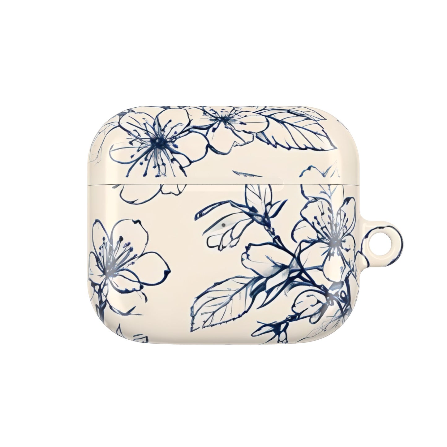 Blossom Sketch AirPod Case - Elegant Floral Earbud Cover for Gen 1, 2, 3, Pro Gen 1 & 2 - Chic Blue Botanical Gift for Her