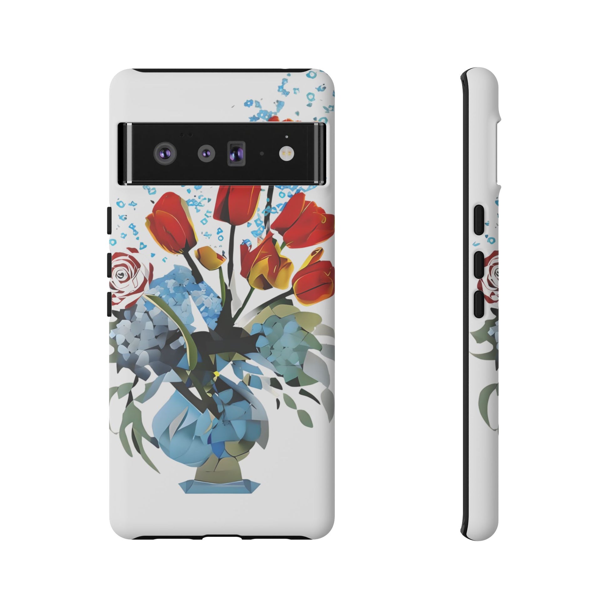 Bouquet Brilliance - Artistic Floral Google Pixel 6 Pro Tough Phone Case - Vibrant Tulip, Rose & Hydrangea Design